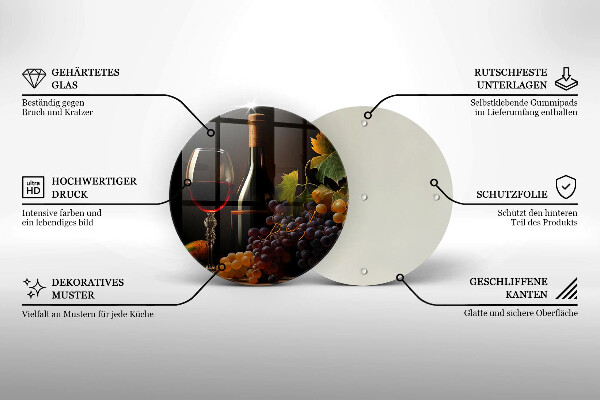 Deska kuchenna Kieliszek wina i winogrona