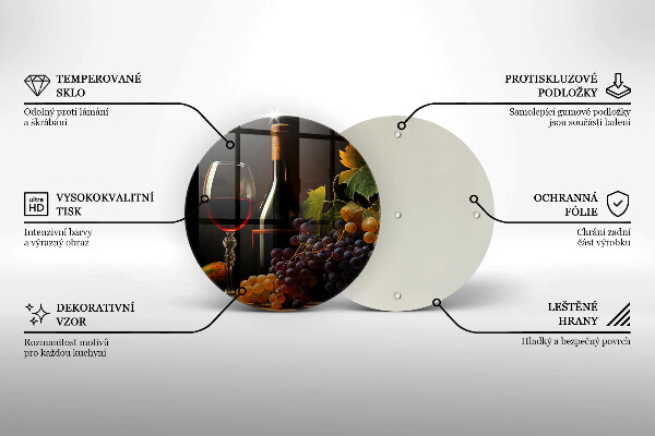 Deska kuchenna Kieliszek wina i winogrona