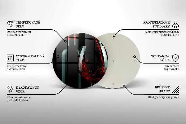 Deska kuchenna szklana Butelka wina i kieliszek