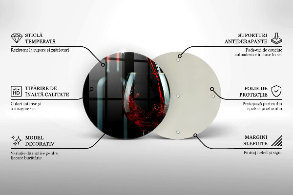 Deska kuchenna szklana Butelka wina i kieliszek