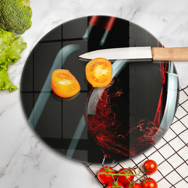 Deska kuchenna szklana Butelka wina i kieliszek