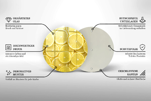 Deska kuchenna szklana Owoce cytryny