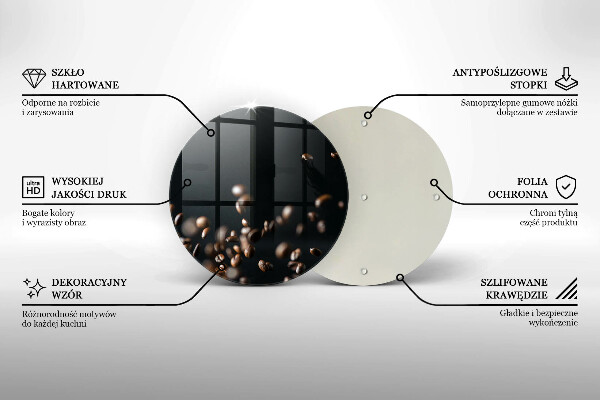 Deska kuchenna szklana Spadające ziarna kawy