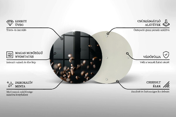 Deska kuchenna szklana Spadające ziarna kawy