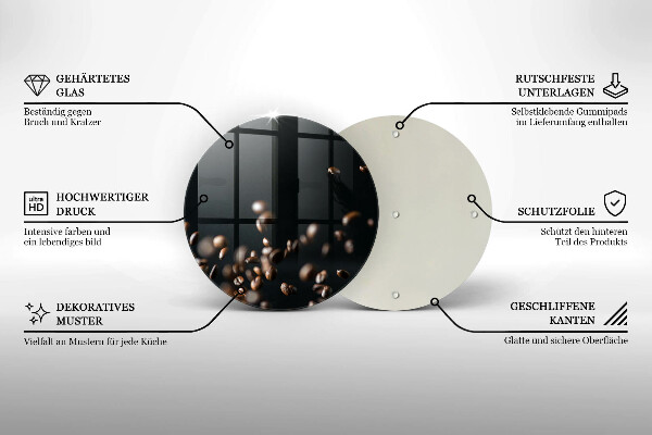 Deska kuchenna szklana Spadające ziarna kawy