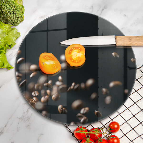 Deska kuchenna szklana Spadające ziarna kawy