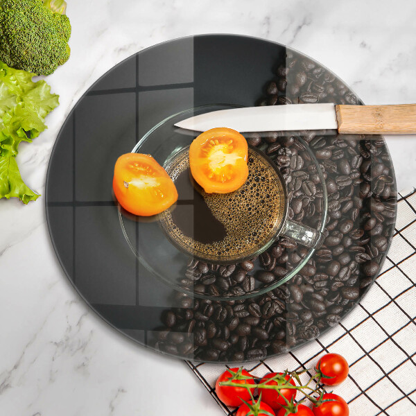 Deska kuchenna szklana Kawa i ziarna