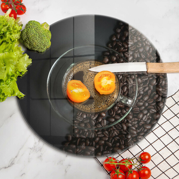 Deska kuchenna szklana Kawa i ziarna