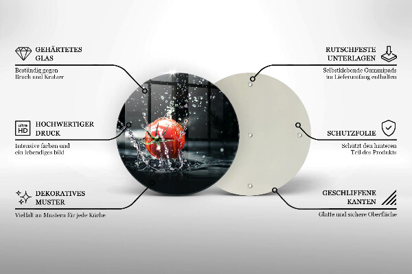 Szklana deska kuchenna Pomidor w wodzie