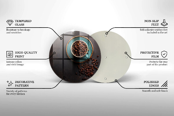 Szklana deska kuchenna Filiżanka ziarna kawy