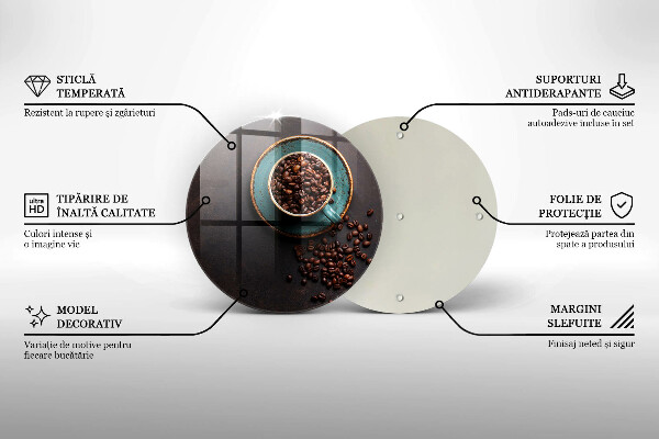 Szklana deska kuchenna Filiżanka ziarna kawy