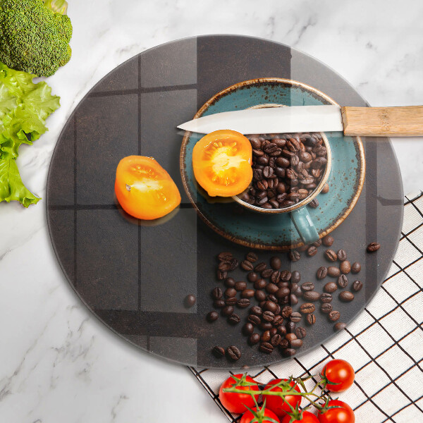 Szklana deska kuchenna Filiżanka ziarna kawy