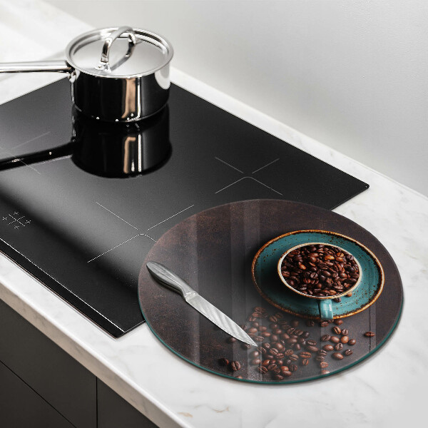 Szklana deska kuchenna Filiżanka ziarna kawy