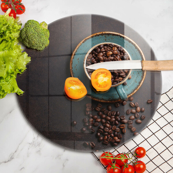 Szklana deska kuchenna Filiżanka ziarna kawy