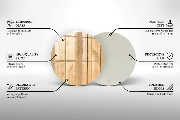 Szklana deska kuchenna Delikatne drewniane deski