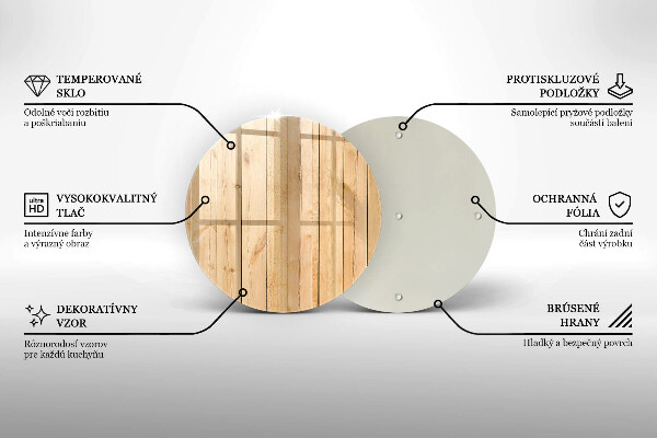 Szklana deska kuchenna Delikatne drewniane deski