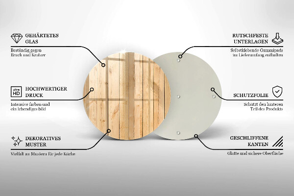 Szklana deska kuchenna Delikatne drewniane deski