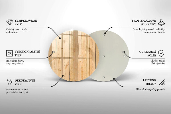 Szklana deska kuchenna Delikatne drewniane deski