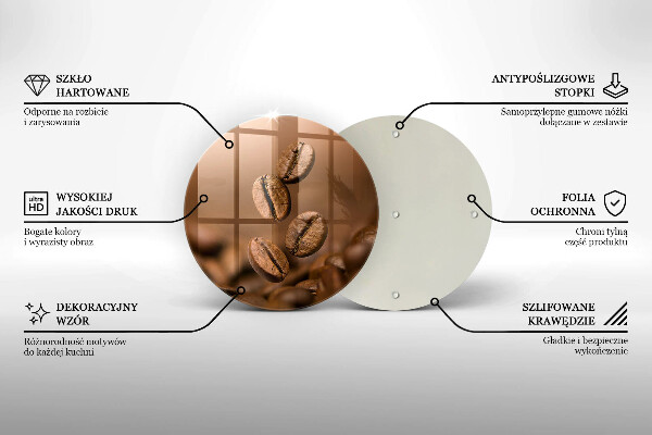 Szklana deska kuchenna Ziarna kawy