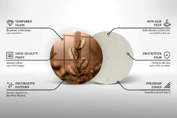 Szklana deska kuchenna Ziarna kawy