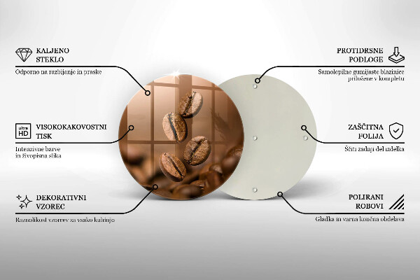 Szklana deska kuchenna Ziarna kawy