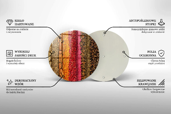 Szklana deska kuchenna Kolorowe przyprawy
