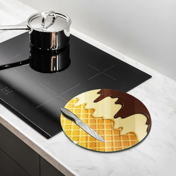 Szklana deska kuchenna Ilustracja lody rożek