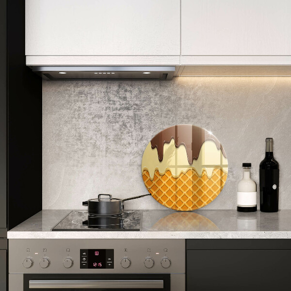 Szklana deska kuchenna Ilustracja lody rożek