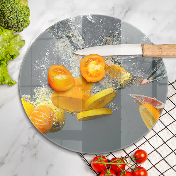 Szklana deska kuchenna Cytryny w wodzie