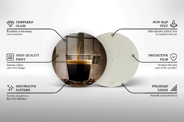 Szklana deska kuchenna Szklanka i ziarna kawy
