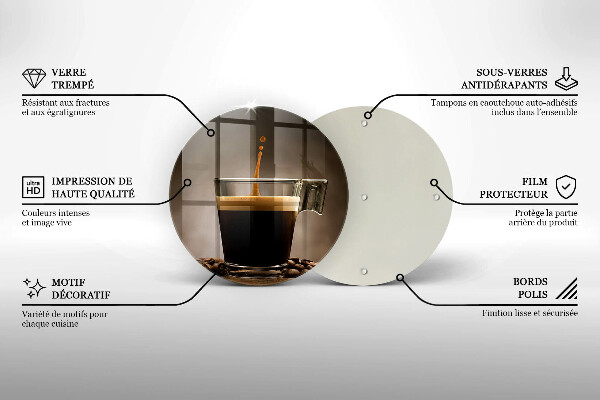 Szklana deska kuchenna Szklanka i ziarna kawy