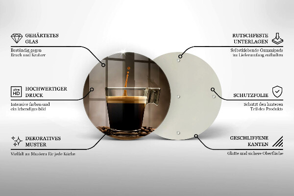 Szklana deska kuchenna Szklanka i ziarna kawy