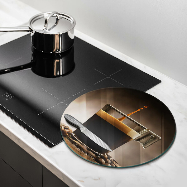 Szklana deska kuchenna Szklanka i ziarna kawy