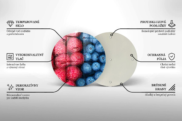 Szklana deska kuchenna Owoce maliny i borówki