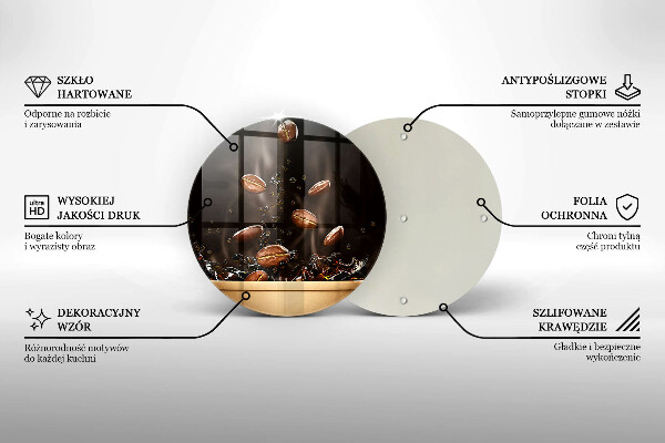 Szklana deska kuchenna Gorąca kawa ziarna
