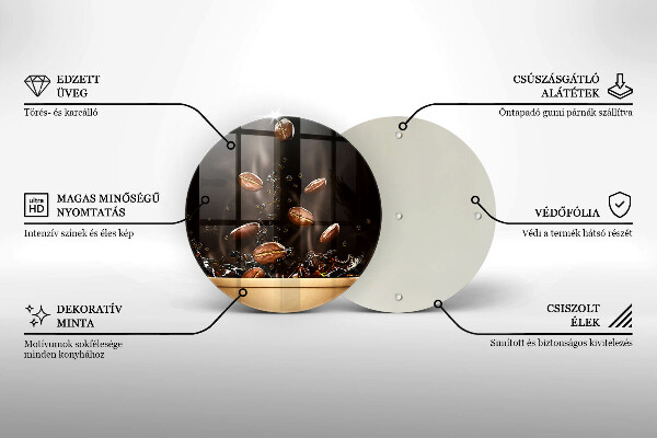 Szklana deska kuchenna Gorąca kawa ziarna