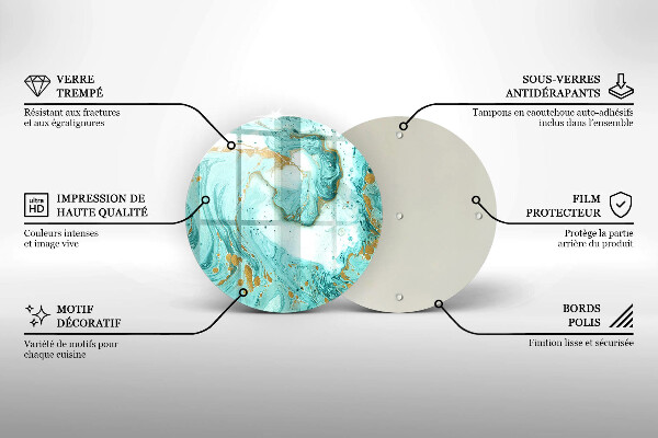 Deska kuchenna szklana Błękitna abstrakcja
