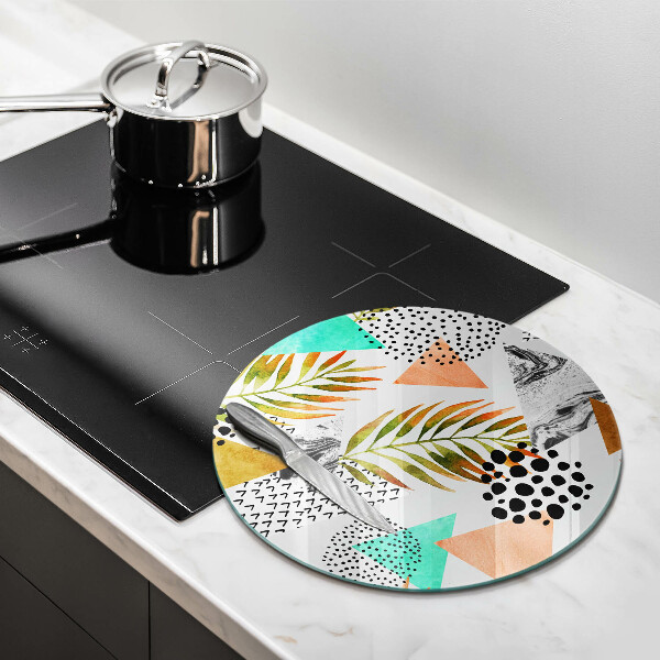 Deska kuchenna szklana Wzór boho liście