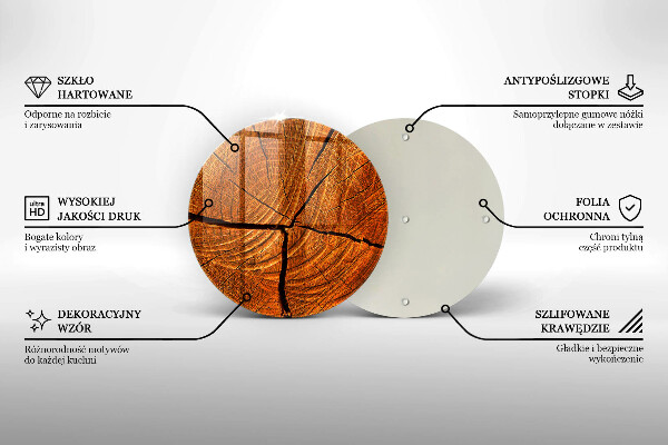 Deska kuchenna szklana Pień drewna struktura