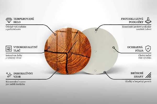 Deska kuchenna szklana Pień drewna struktura