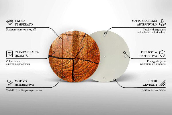 Deska kuchenna szklana Pień drewna struktura