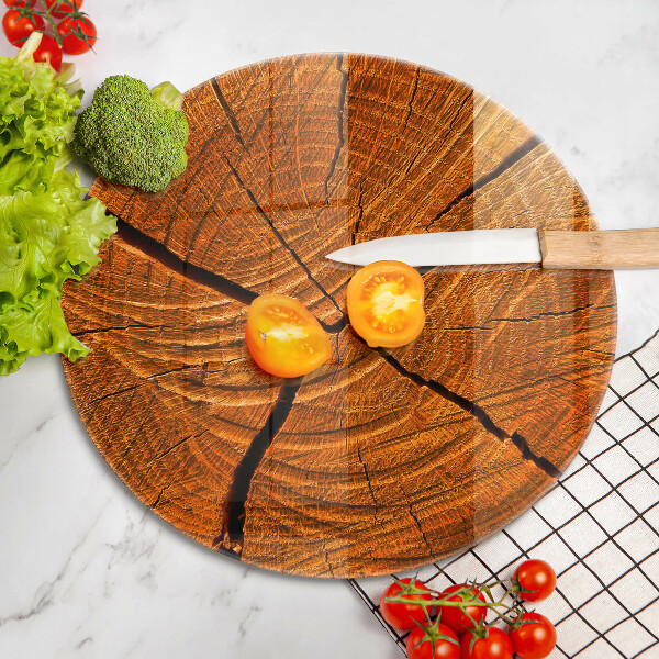 Deska kuchenna szklana Pień drewna struktura