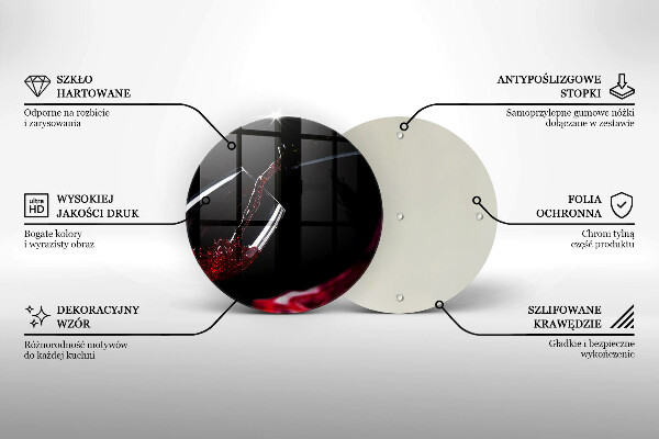 Deska kuchenna szklana Kieliszek czerwone wino