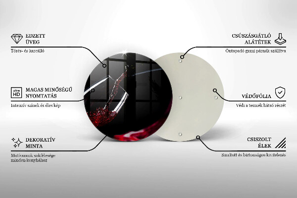 Deska kuchenna szklana Kieliszek czerwone wino