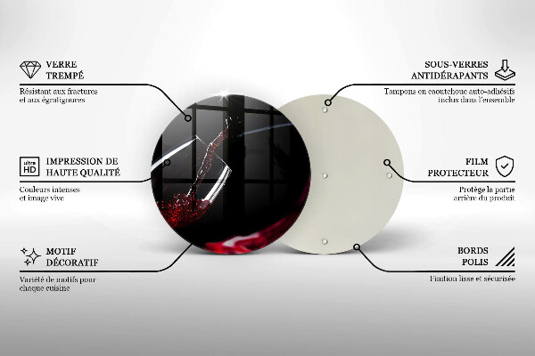 Deska kuchenna szklana Kieliszek czerwone wino