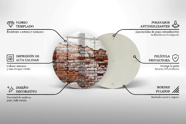 Deska kuchenna szklana Stary mur cegły i beton