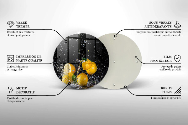 Deska kuchenna szklana Soczyste owoce cytryny