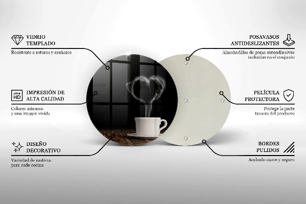 Deska kuchenna szklana Kawa filiżanka serce