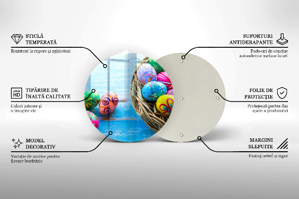 Deska kuchenna szklana Wielkanocne jajka pisanki