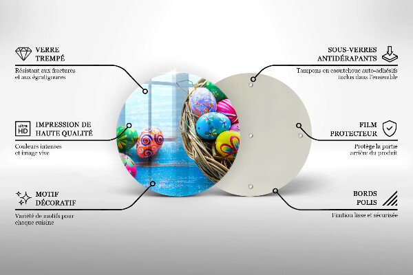 Deska kuchenna szklana Wielkanocne jajka pisanki